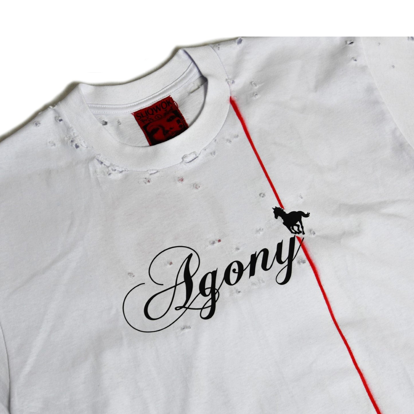 Agony Thrashed Box Tee - Pure White