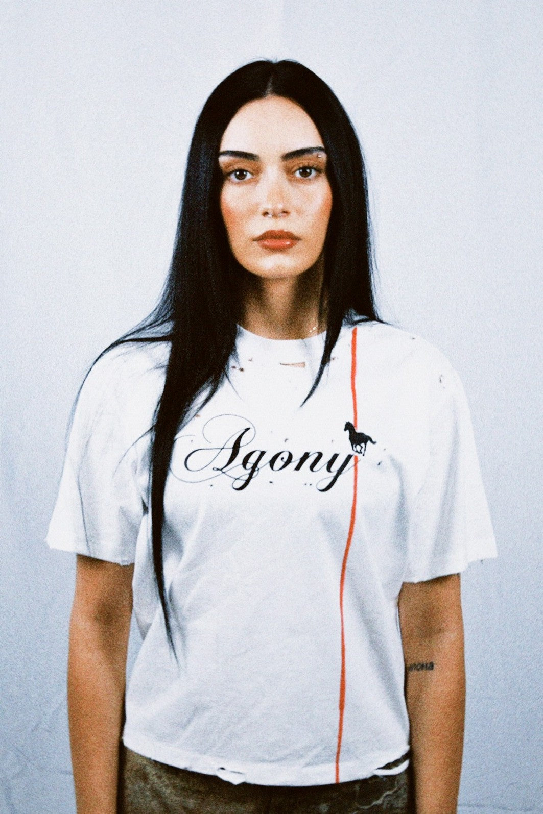 Agony Thrashed Box Tee - Pure White
