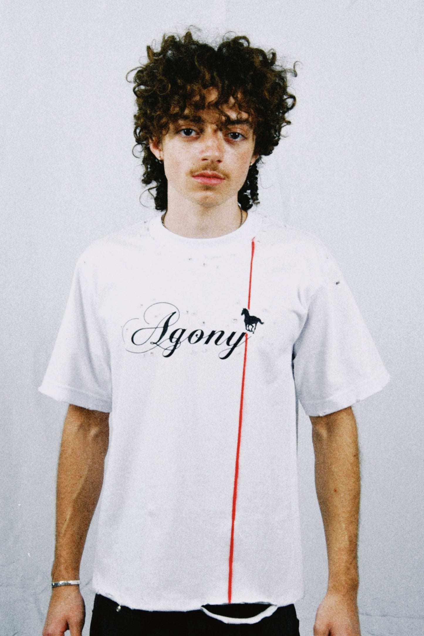 Agony Thrashed Box Tee - Pure White
